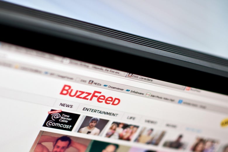The logo of news website BuzzFeed is seen on a computer screen in Washington on March 25, 2014. 