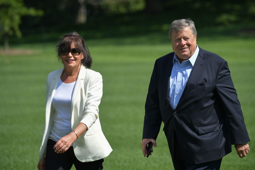 Melania Trump's parents, Viktor and Amalija Knavs, on the White House grounds on June 18, 2017.