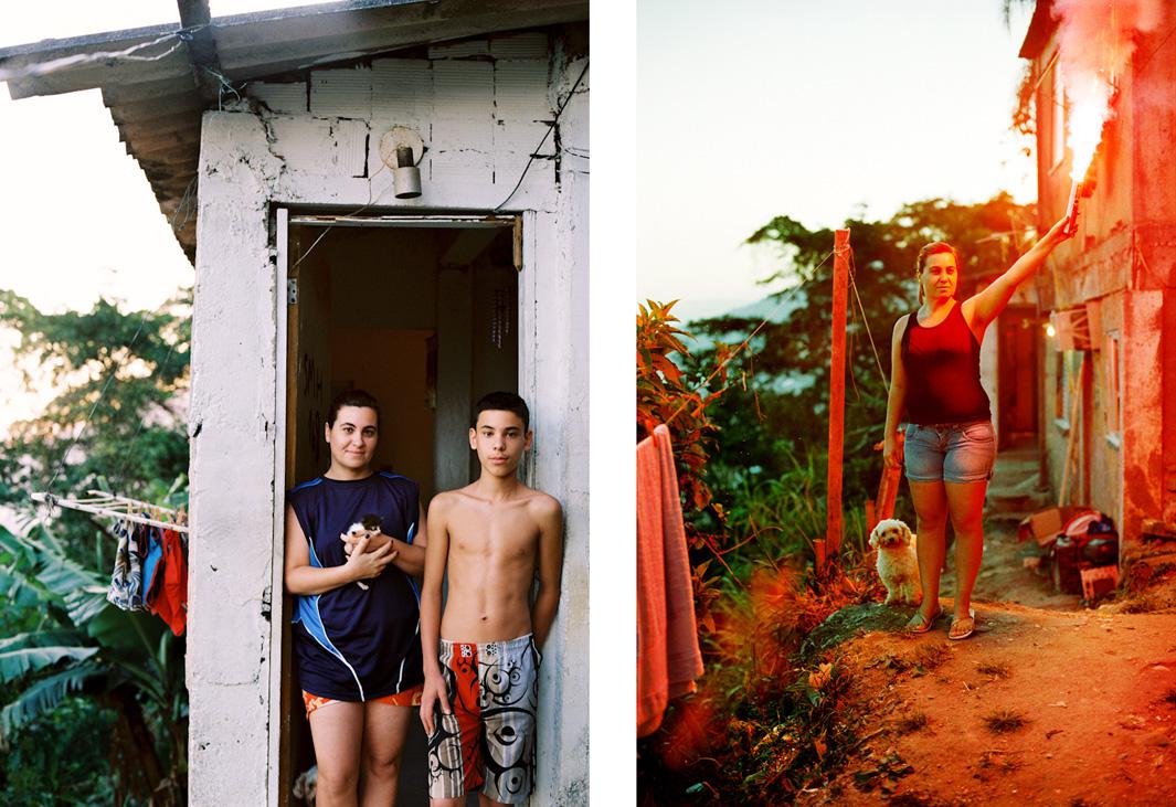 Suzana, Favela Cantagalo, 2012. Suzana lives with her two sons and partner in a house perched on the smooth boulders high above Ipanema, in Favela Cantagalo. In their quest to get Suzana to abandon the home she built, city officials had threatened her with the removal of her children, arguing that they are not growing up in a safe environment.