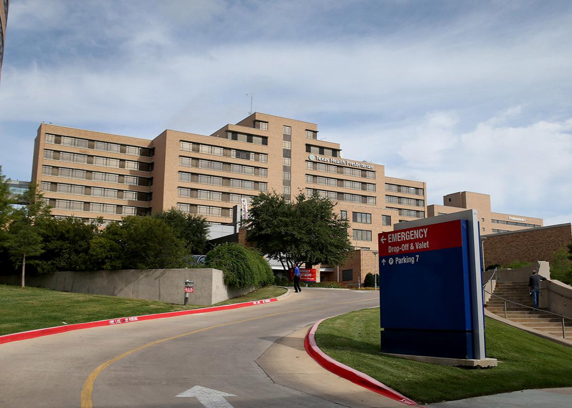 A general view of Texas Health Presbyterian Hospital is seen whe
