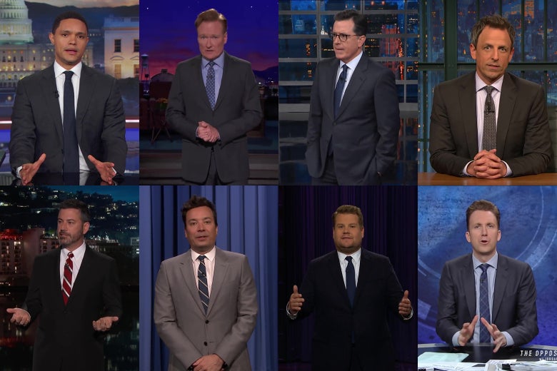 Here's what the late night shows had to say about the North Korean summit, all at the same time.