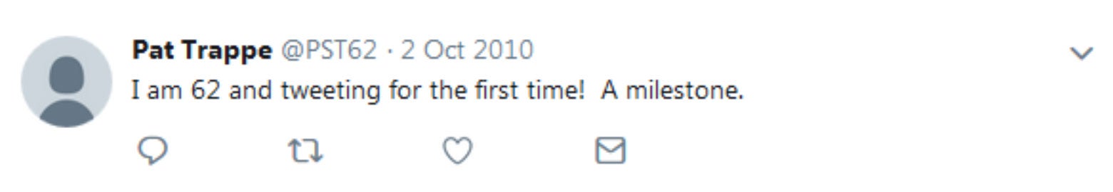 I'm 62 and tweeting for the first time