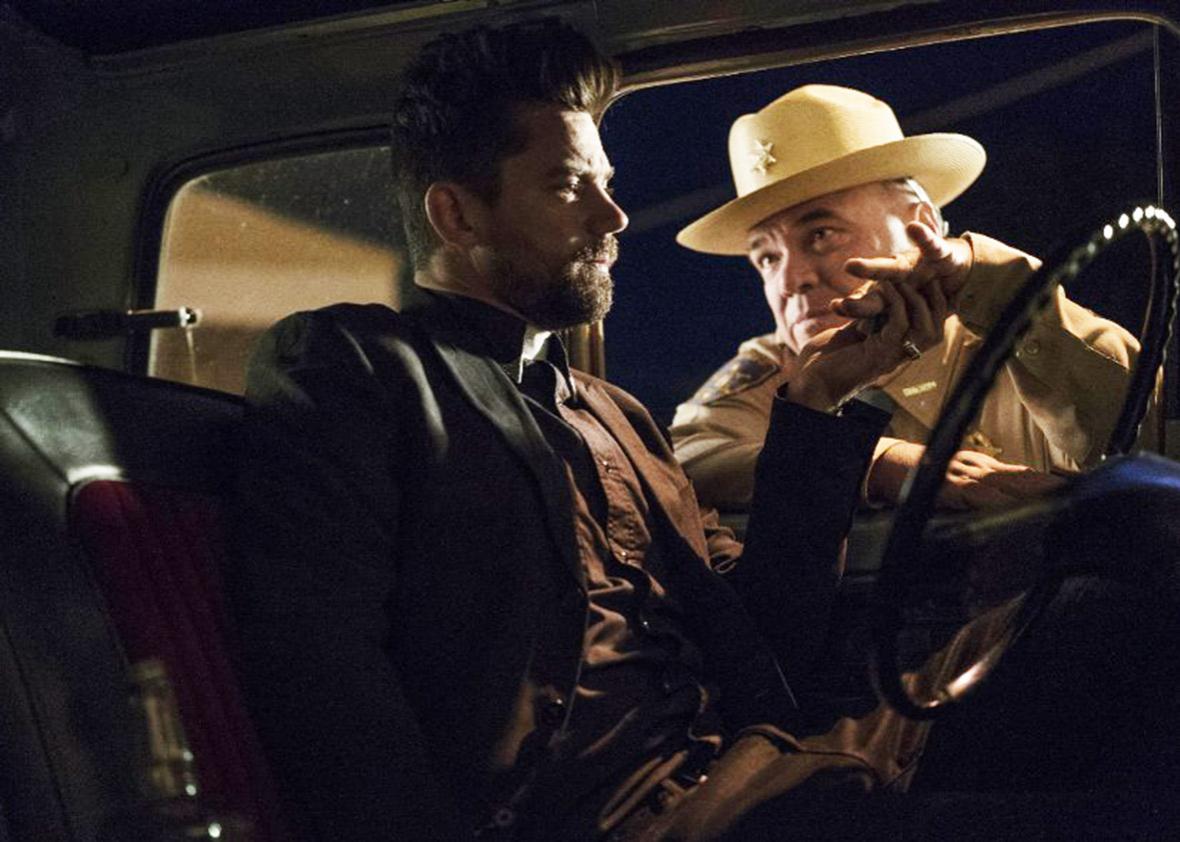 W. Earl Brown and Dominic Cooper in Preacher.