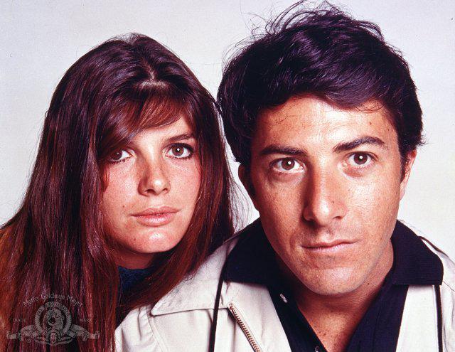 Katharine Ross and Dustin Hoffman in a publicity shot for 'The Graduate'.