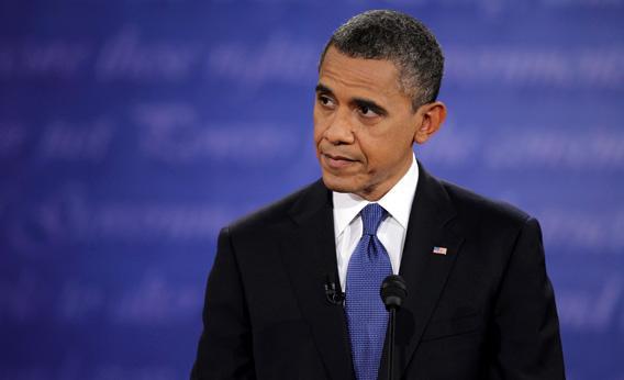 President Obama speaks during the Presidential Debate.