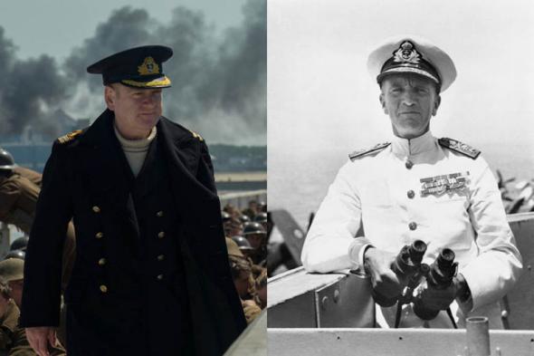 Kenneth Branagh’s Commander Bolton (left) seems to have been inspired by Captain William Tennant (right).