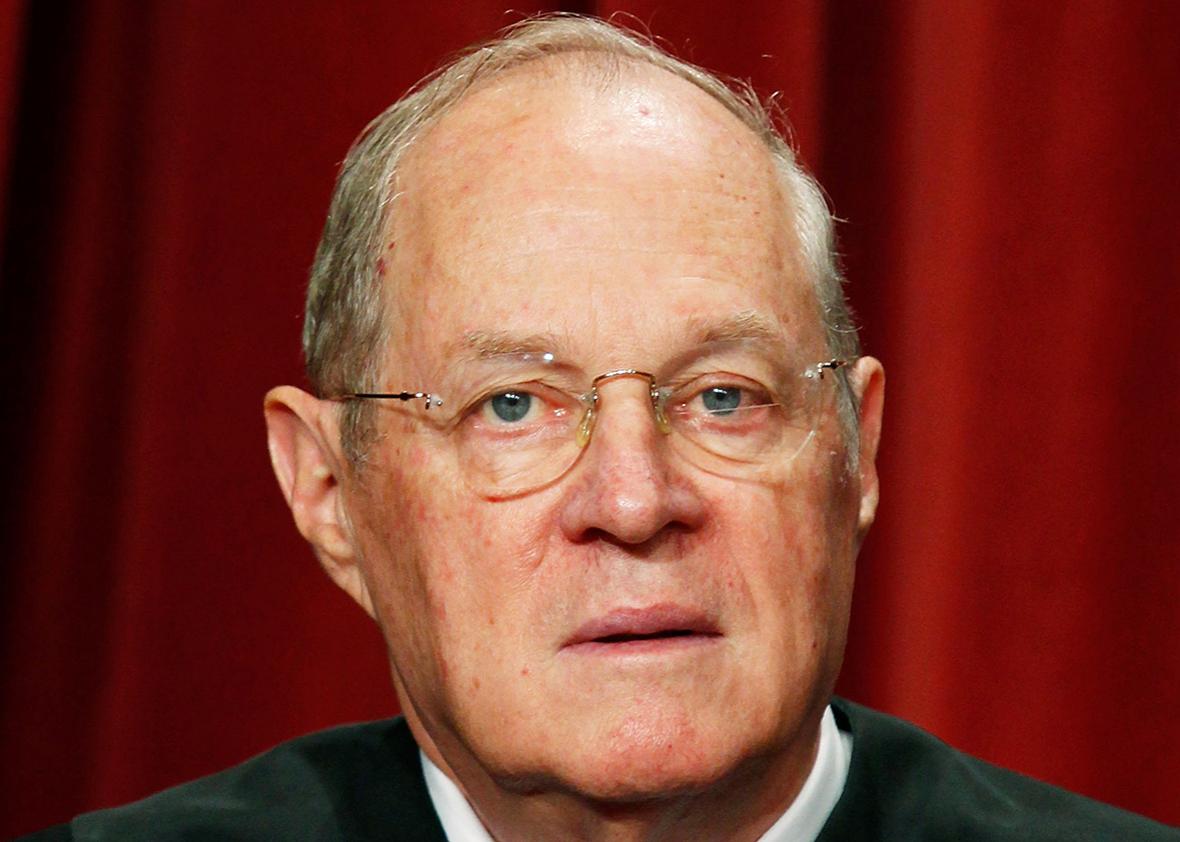 Associate Justice Anthony M. Kennedy poses during a group photograph at the Supreme Court building on September 29, 2009 in Washington, DC.