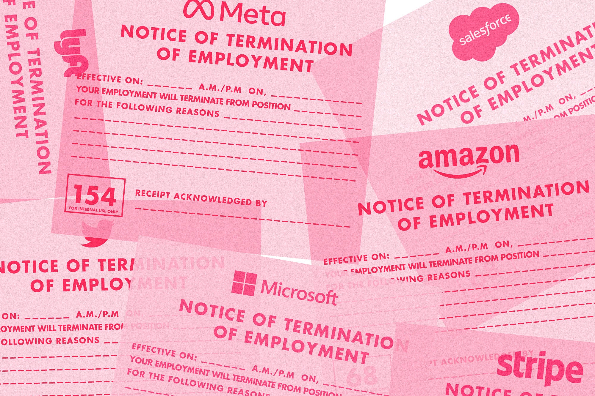 Pink slips from Big Tech companies.