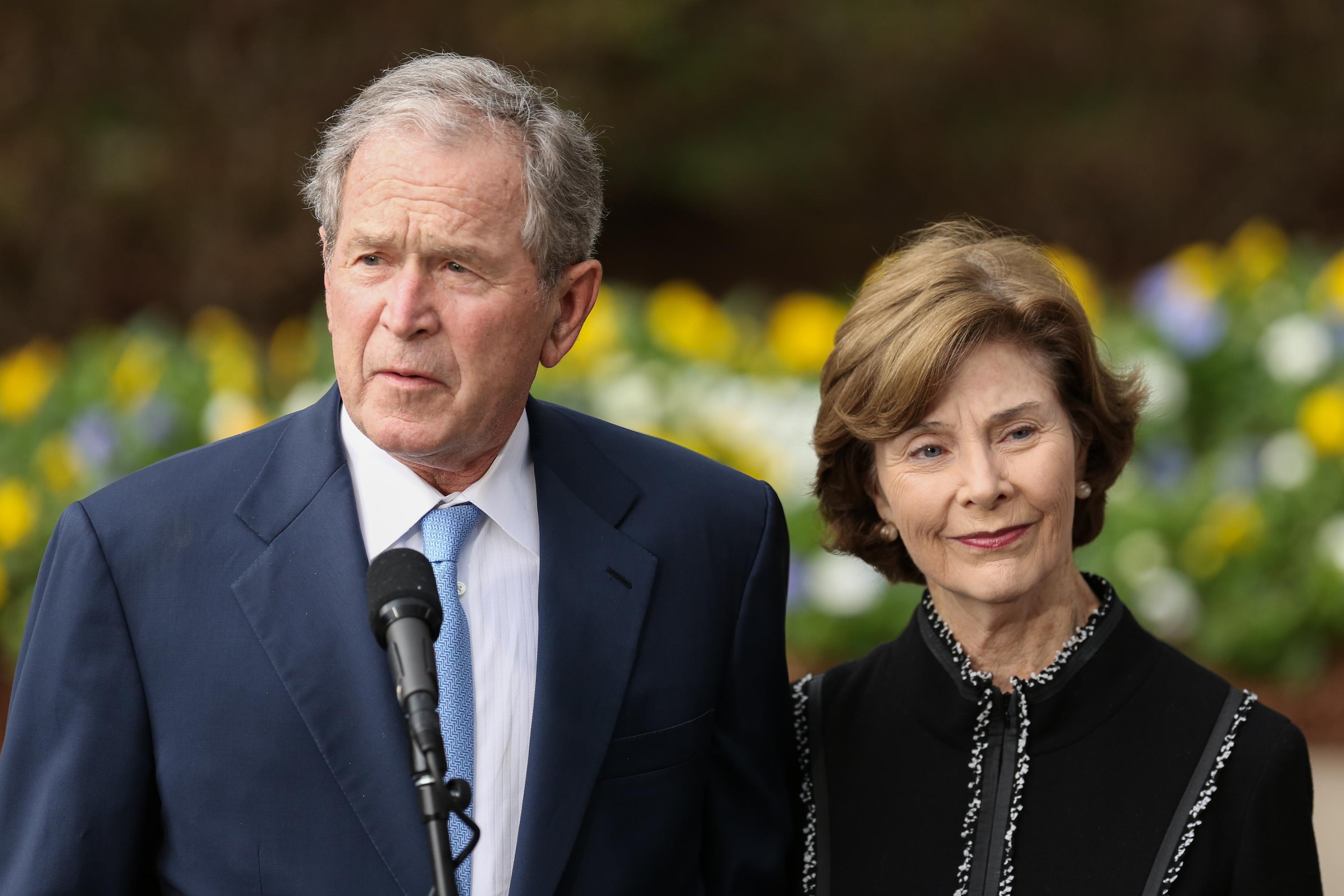 Former President George W. Bush and First Lady Laura Bush