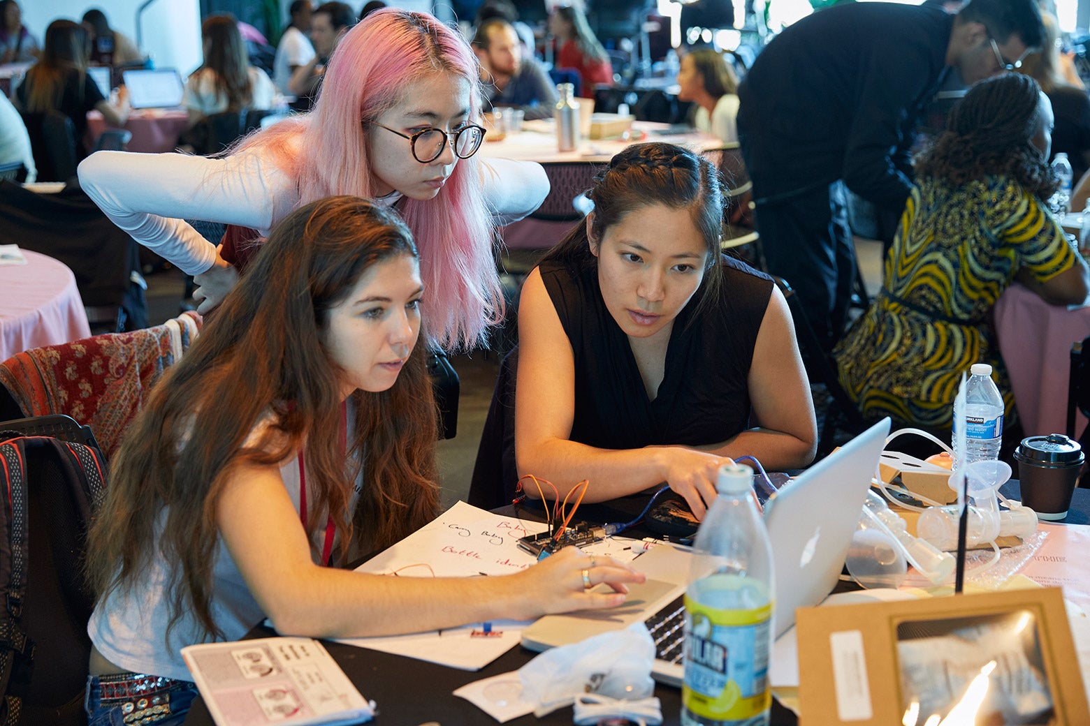 Participants in Make the Breast Pump Not Suck at the M.I.T. Media Lab.