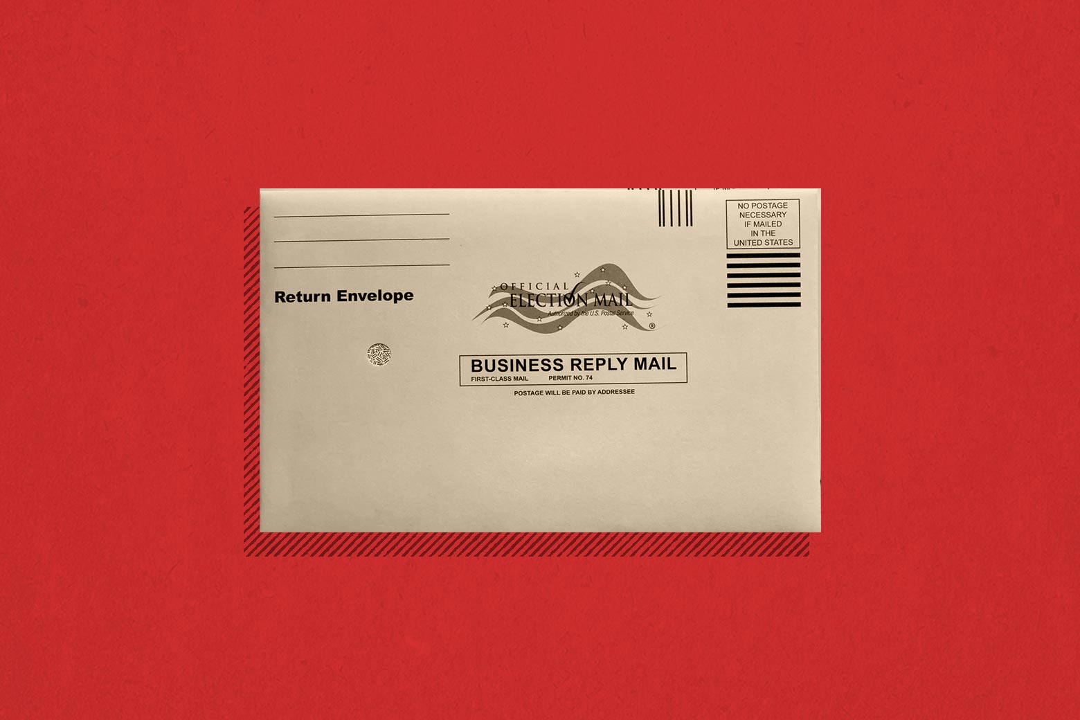 An envelope for an absentee ballot