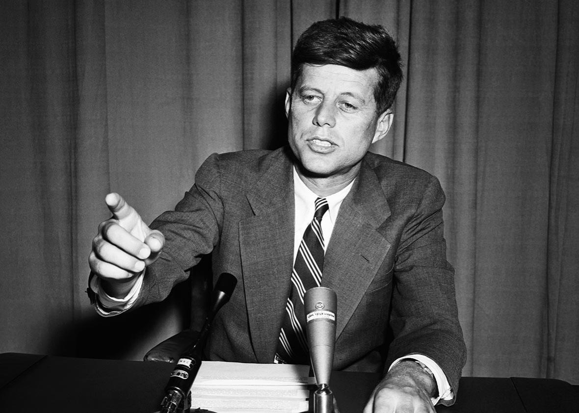 Senator John F. Kennedy Making Speech in Senate.