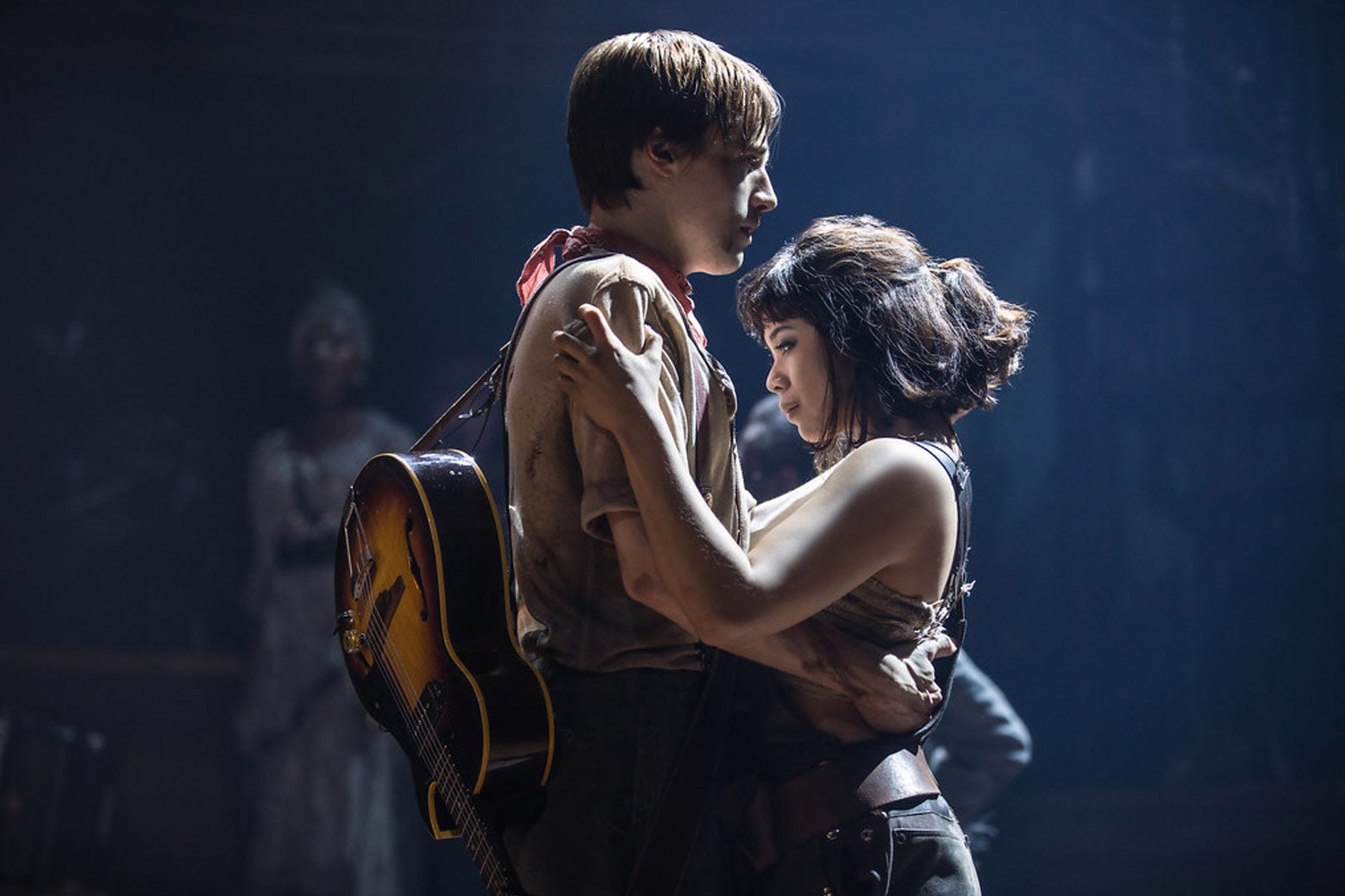 Still from Hadestown of Reeve Carney and Eva Noblezada.