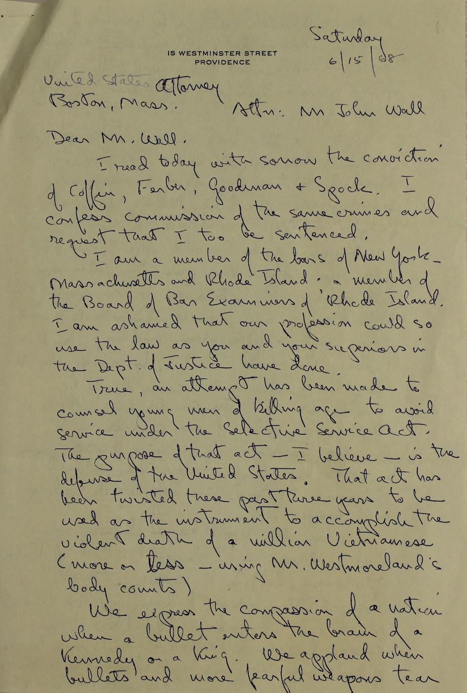 Hastings Letter 1