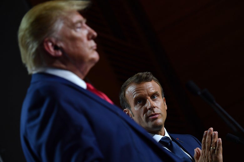 Donald Trump and Emmanuel Macron.