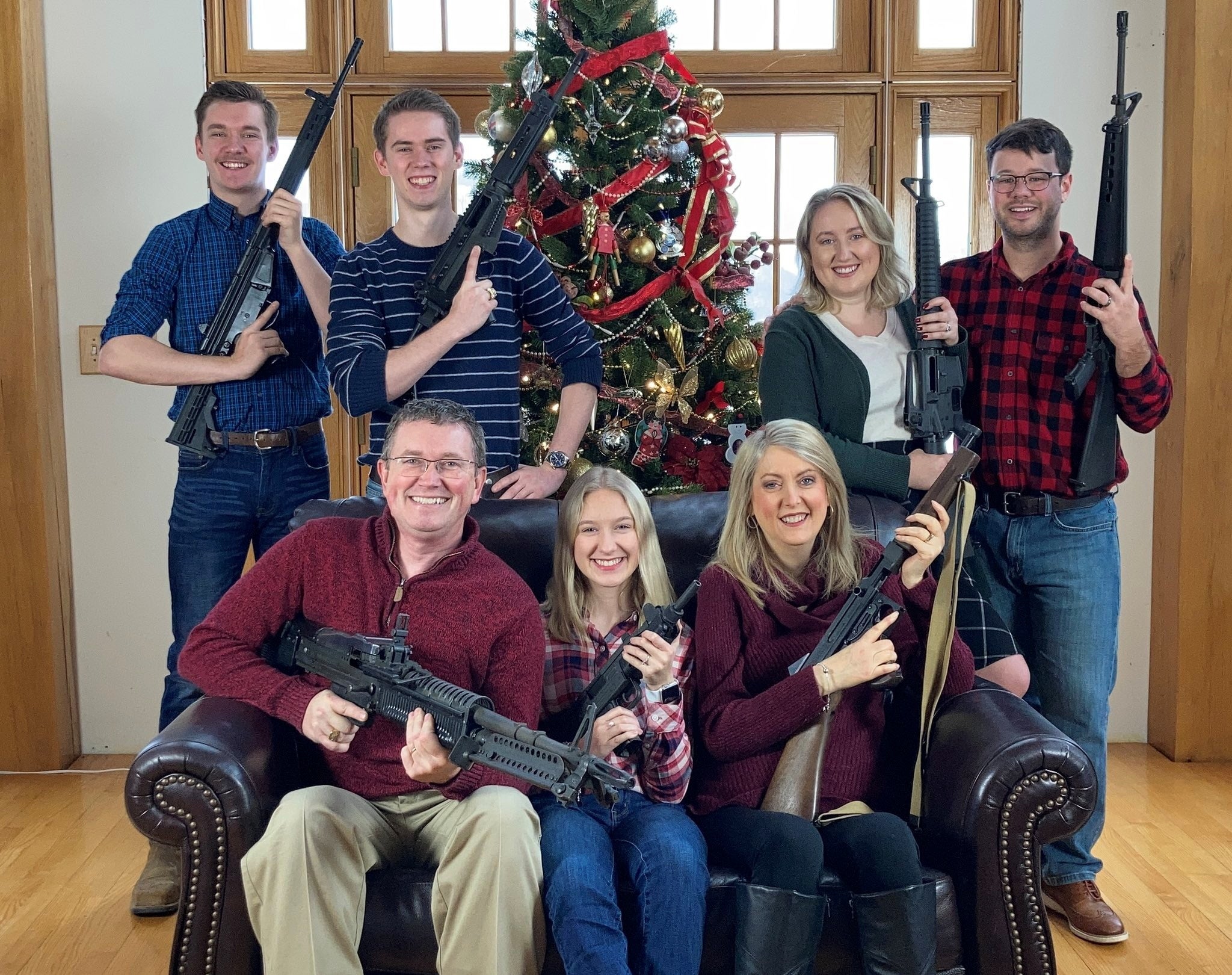 GOP Lawmaker Posts Christmas Photo of Family Holding Guns Days After School Shooting