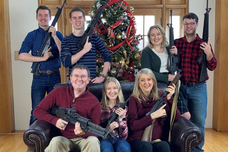 GOP Lawmaker Posts Christmas Photo of Family Holding Guns Days After School Shooting GOP Lawmaker Posts Christmas Photo of Family Holding Guns Days After School Shooting