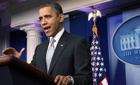 Barack Obama speaks during an announcement on gun reform in the Brady Press Briefing Room of the White House December 19, 2012 in Washington, DC.