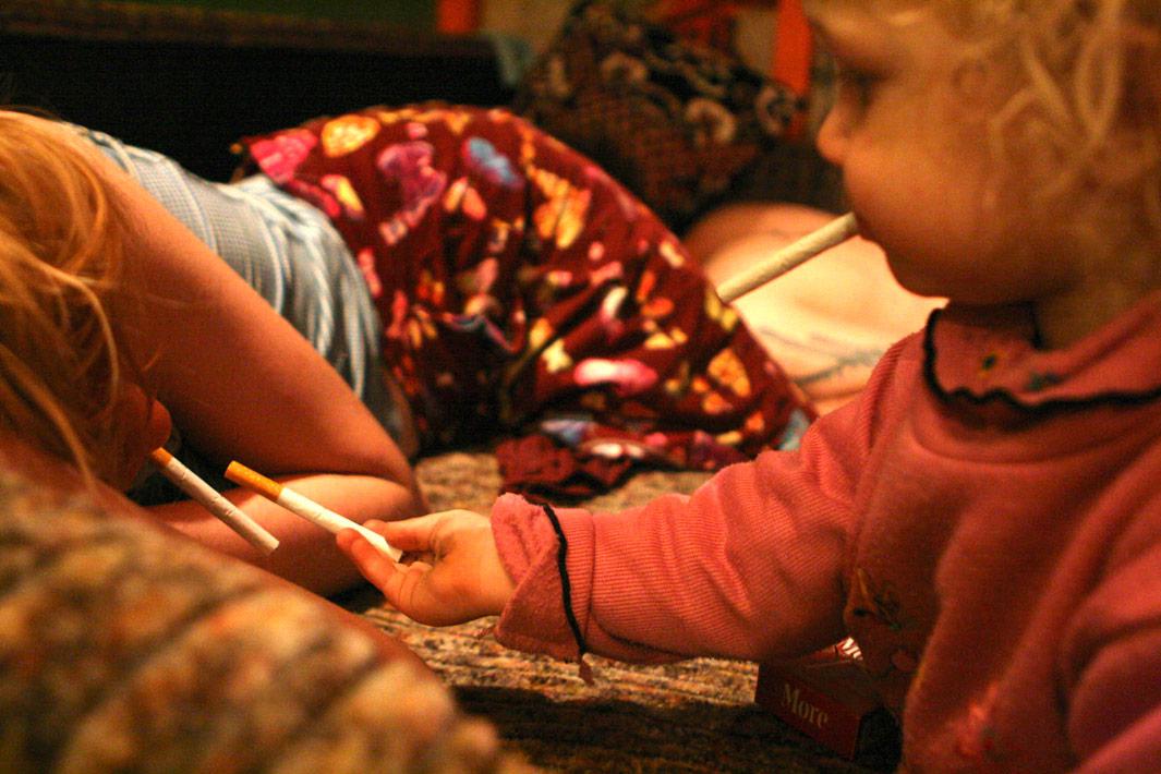 Anfisa is playing with the cigarettees of her sleeping mother. Lila and Pasha live together for five years. They have a daughter, Anfisa, 2 years old. They are punks and drug-users, their home is often noisy and full of occasional guests. Lilya has sexually transmitted desease and doesn't know her HIV diagnoses. Unthough all that, they love each other and their little daughter and try to take care of her properly.