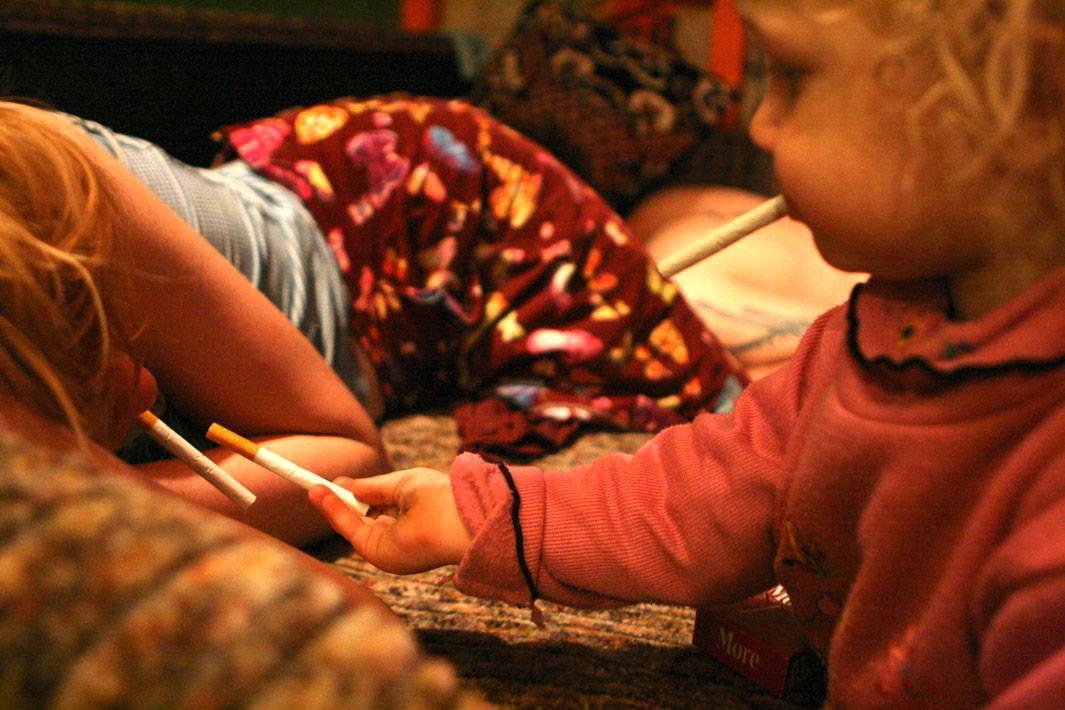 Anfisa is playing with the cigarettees of her sleeping mother. Lila and Pasha live together for five years. They have a daughter, Anfisa, 2 years old. They are punks and drug-users, their home is often noisy and full of occasional guests. Lilya has sexually transmitted desease and doesn't know her HIV diagnoses. Unthough all that, they love each other and their little daughter and try to take care of her properly. 