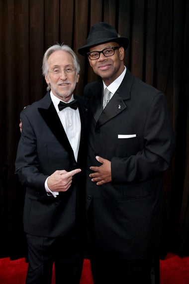 President and CEO of The Recording Academy Neil Portnow and Jimmy Jam attend the 61st Annual GRAMMY Awards at Staples Center.