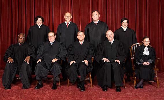 The current justices of the US Supreme Court.