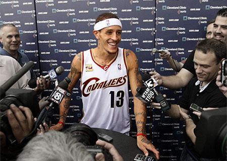Delonte West talks with the media shortly after his arrest in Maryland.