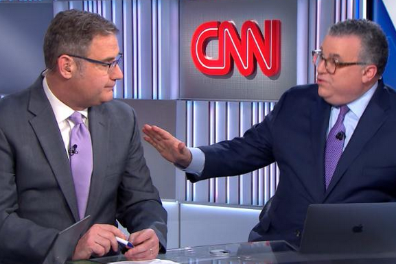 CNN political analyst Mark Preston and CNN political director David Chalian on air awaiting Iowa caucus results on Monday Feb. 3, 2020.