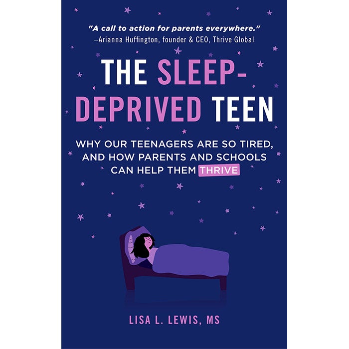 The Sleep-Deprived Teen book cover featuring an illustration of a person sleeping in bed