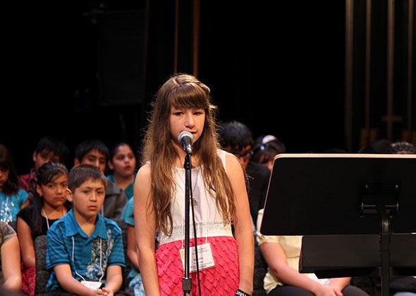 A New Mexico student at the state Spanish Spelling Bee in April 2011.