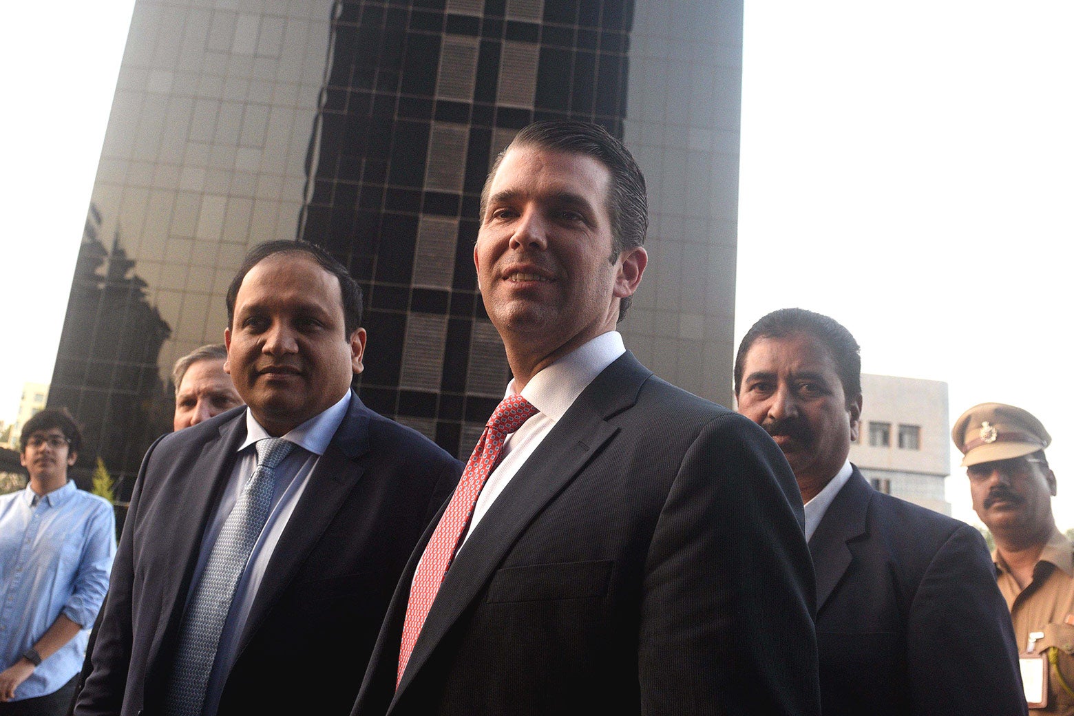US President Donald Trump's son and businessman Donald Trump Junior during the launch of tower two of Trump Towers, Pune at Kalyani Nagar, on February 21, 2018 in Pune, India.