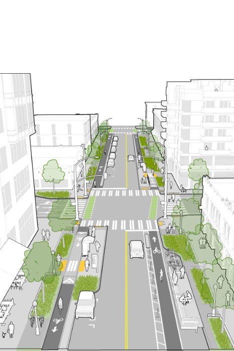 Map of Seattle's multiuse flex zones where the sidewalk ends.