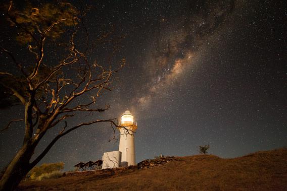 Milky Way and lighthouse, photo by Mike Selway