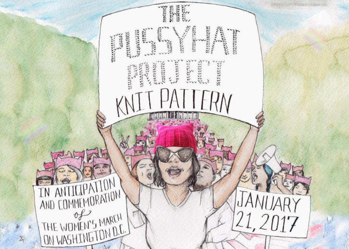 Pink Kitty Hat Womens Protest March Woman Empowerment Art Resistance Pussy Cat In A Pussyhat