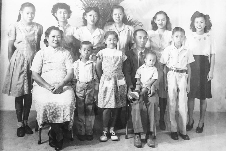 An old black-and-white family photo.