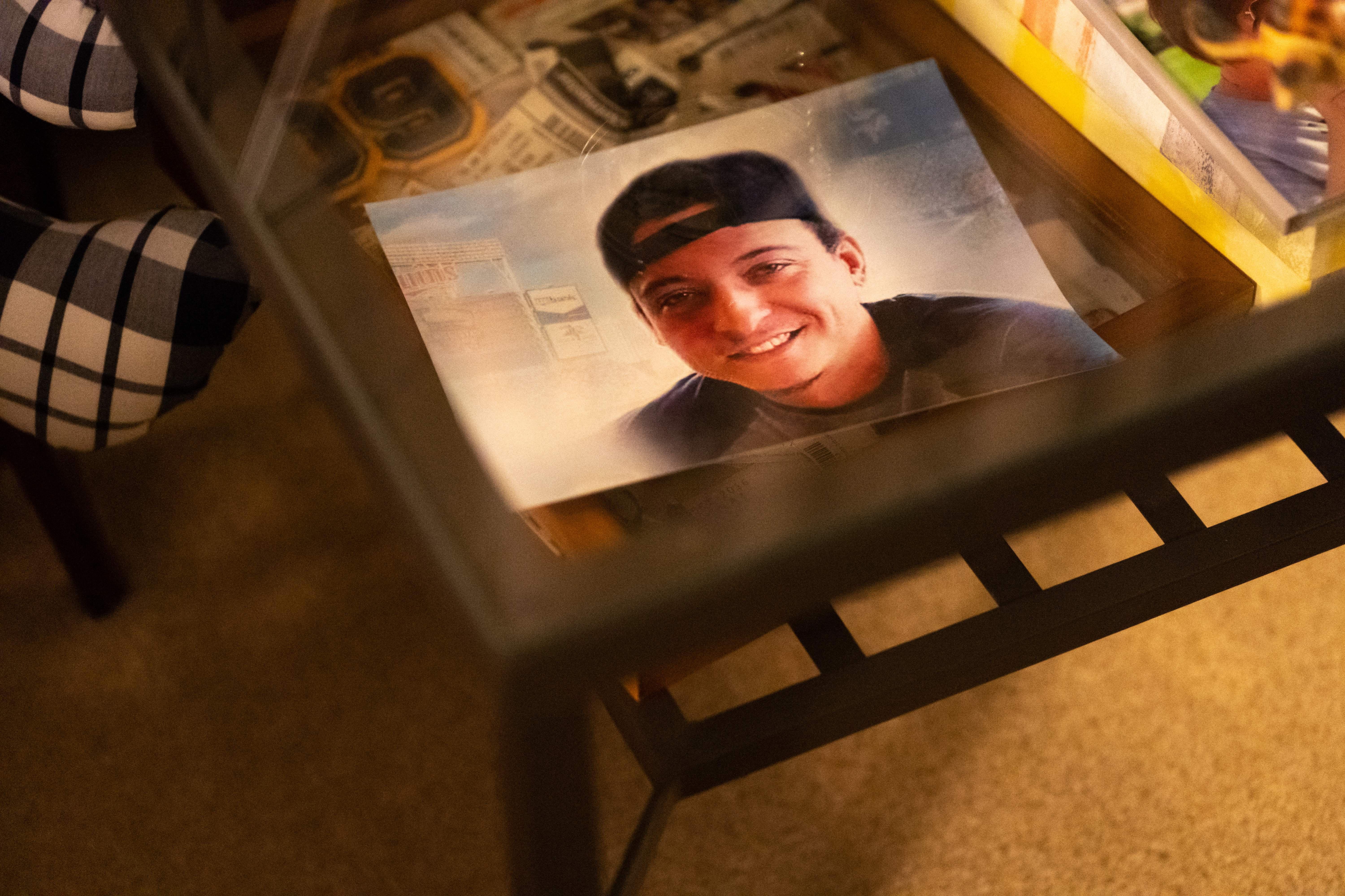 A picture of Alec on a coffee table
