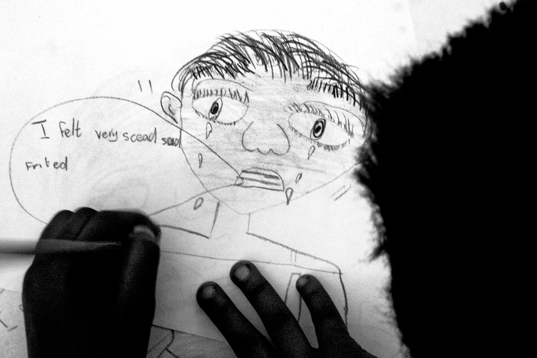 Johannesburg, Gauteng, April 2003A child’s drawing at the Teddy Bear Clinic for Abused Children.