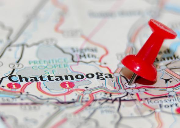 Map of Chattanooga.