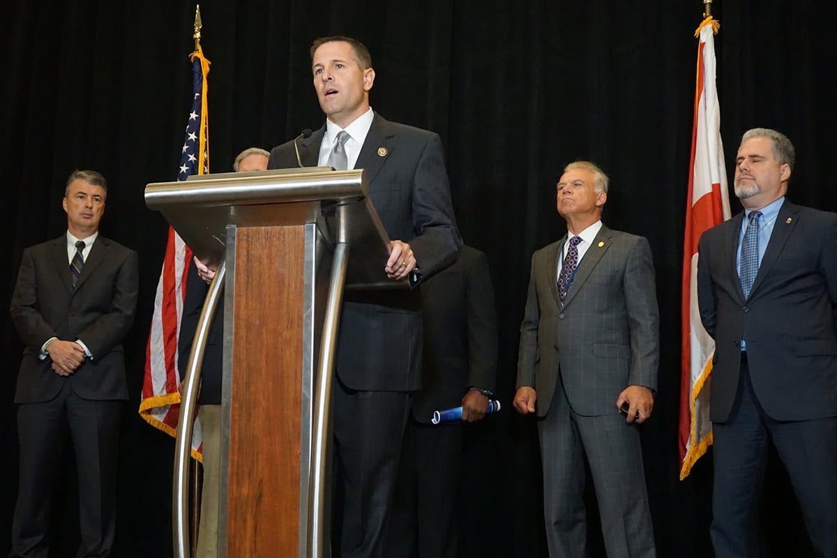 Northern Alabama U.S. Attorney Jay Town speaking at an October press conference.