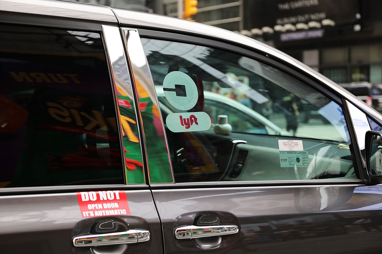 An Uber/Lyft ride-hailing vehicle in New York City. 