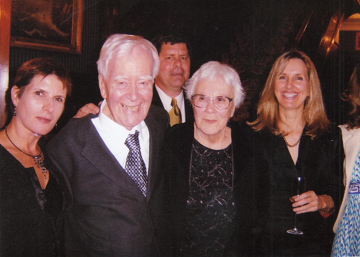 Susan Colvin, Mockingbird screenwriter Horton Foote, Horton Foote, Jr., Nelle Harper Lee, Diane McWhorter, at Lee’s 80th birthday party in April 2006. 