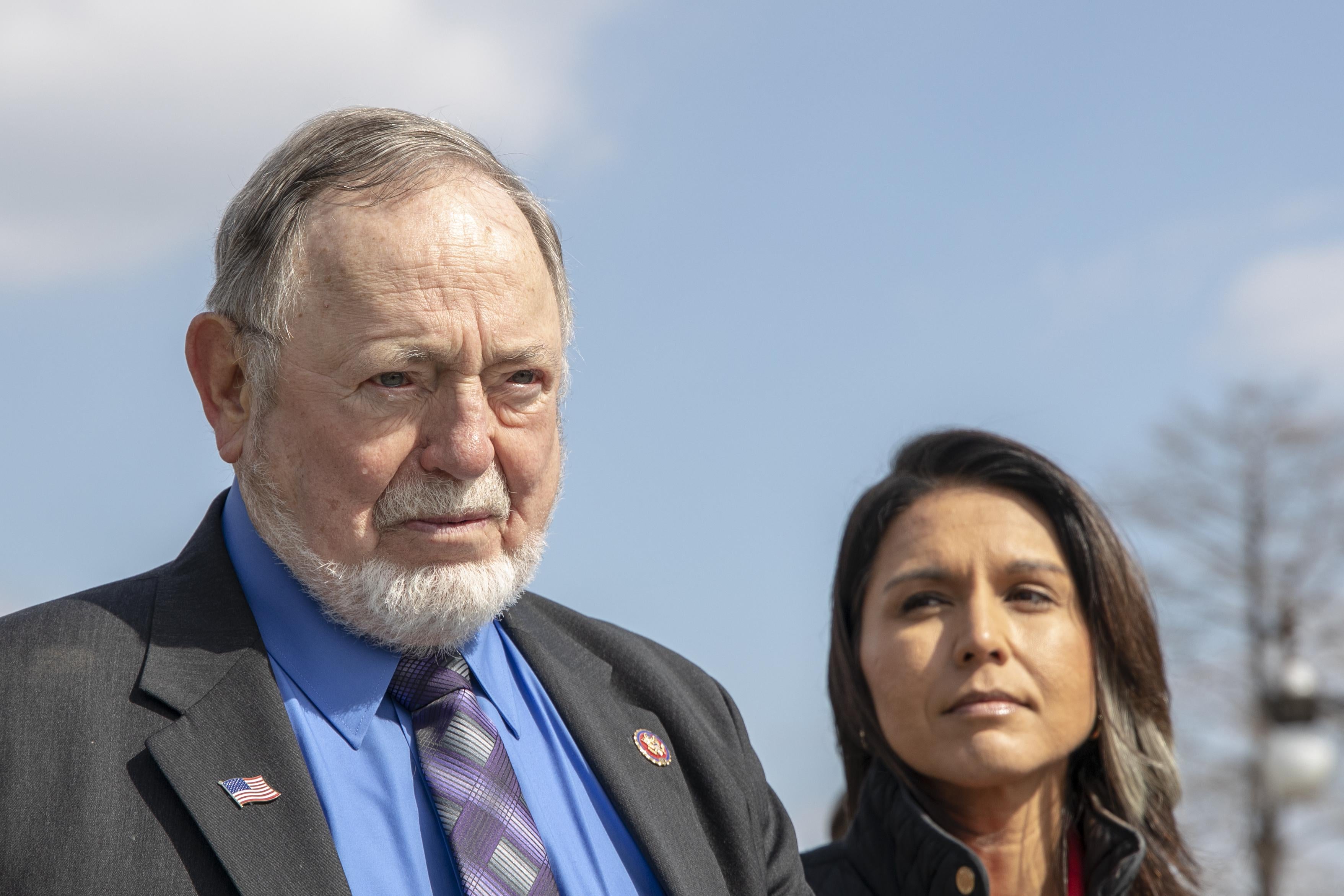 Rep. Don Young, R-Alaska and Rep. Tulsi Gabbard, D-Hawaii hold a news conference on March 7, 2019 in Washington, D.C. 