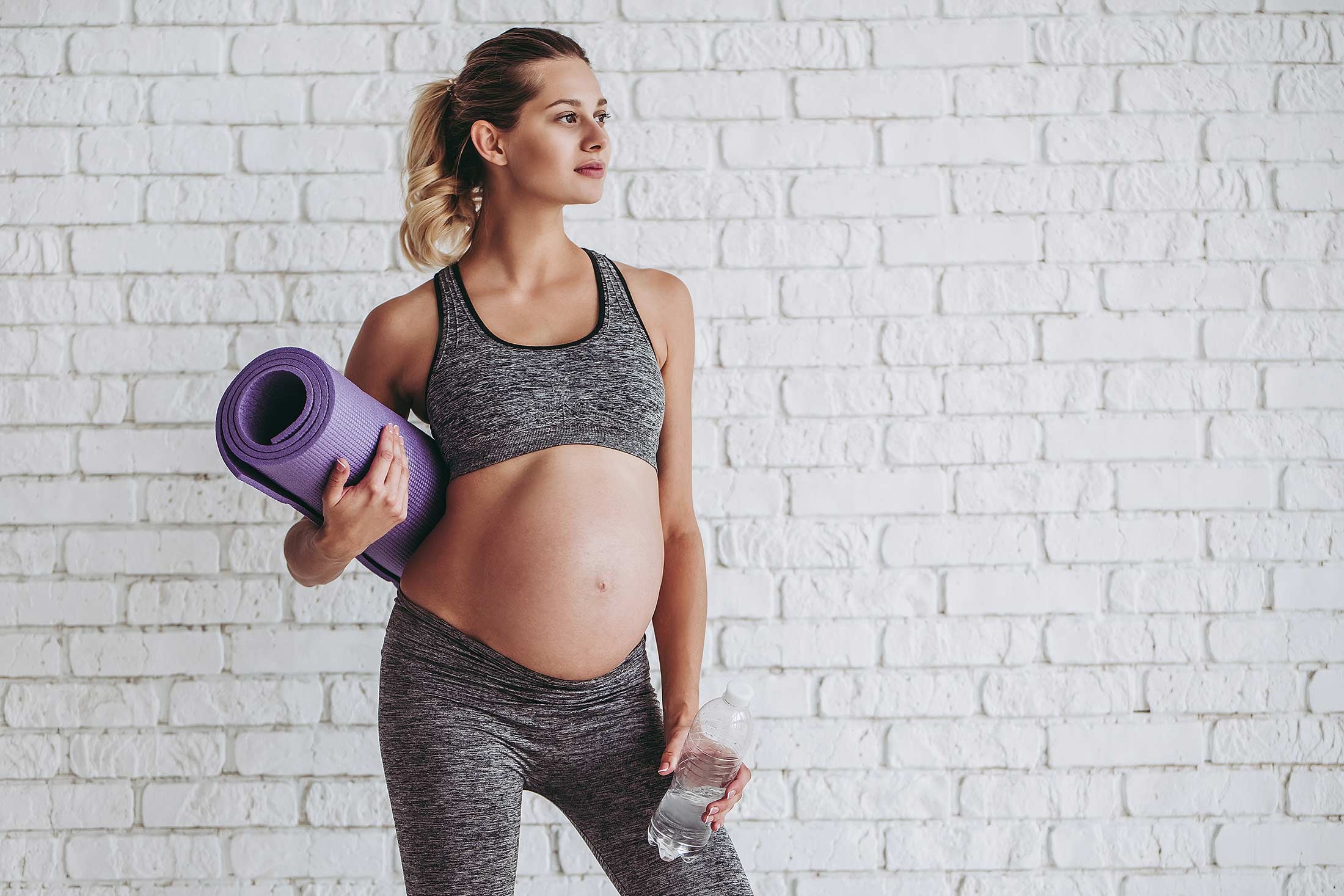 A pregnant mother working out
