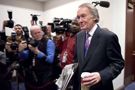 Congressman Ed Markey (D-MA) arrives to meet with House Democrats and U.S. Vice President Joseph Biden about a solution for the "fiscal cliff" on Capitol Hill in Washington January 1, 2013.