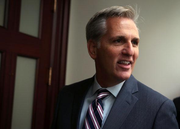 House Majority Leader Kevin McCarthy arrives at a House Republican Conference meeting Aug. 1, 2014, on Capitol Hill in Washington, D.C.