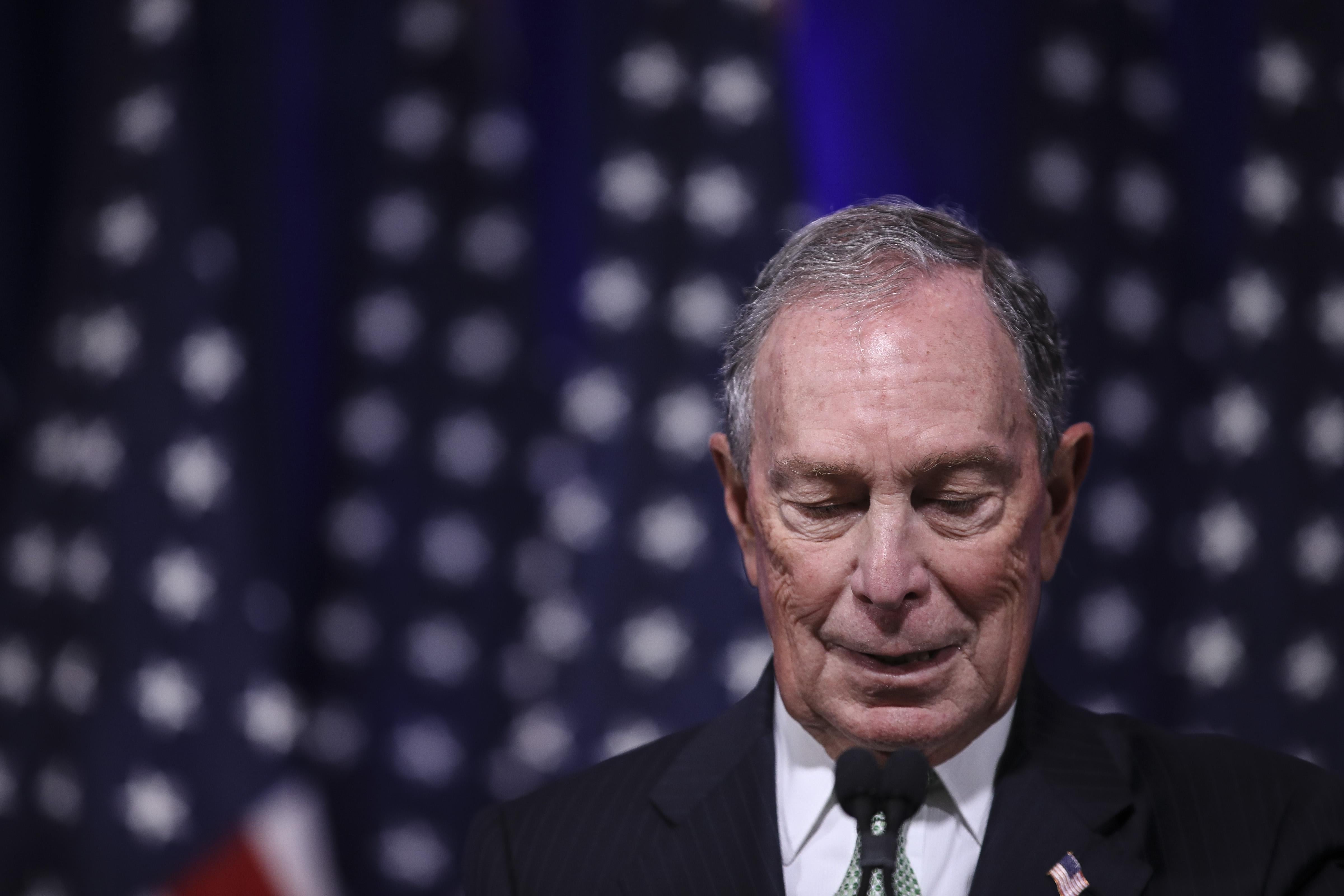Newly announced Democratic presidential candidate Michael Bloomberg speaks during a press conference to discuss his presidential run on November 25, 2019 in Norfolk, Virginia. 