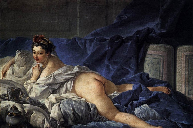 François Boucher's Brown Odalisque, one of the paintings that was depicted in the set of postcards that an art teacher in Utah showed his students on Dec. 4, 2017, leading to his firing.