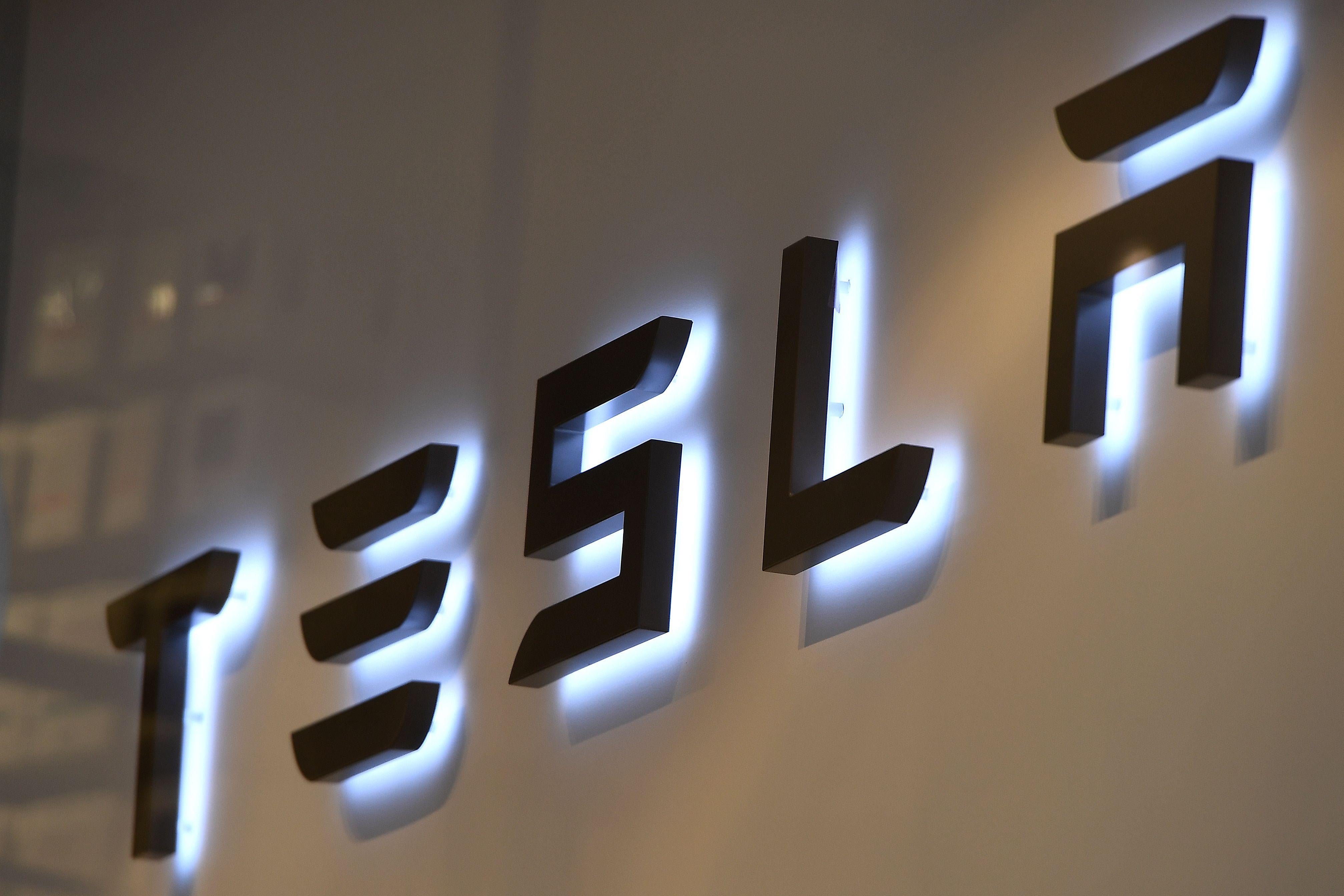 A Tesla sign.