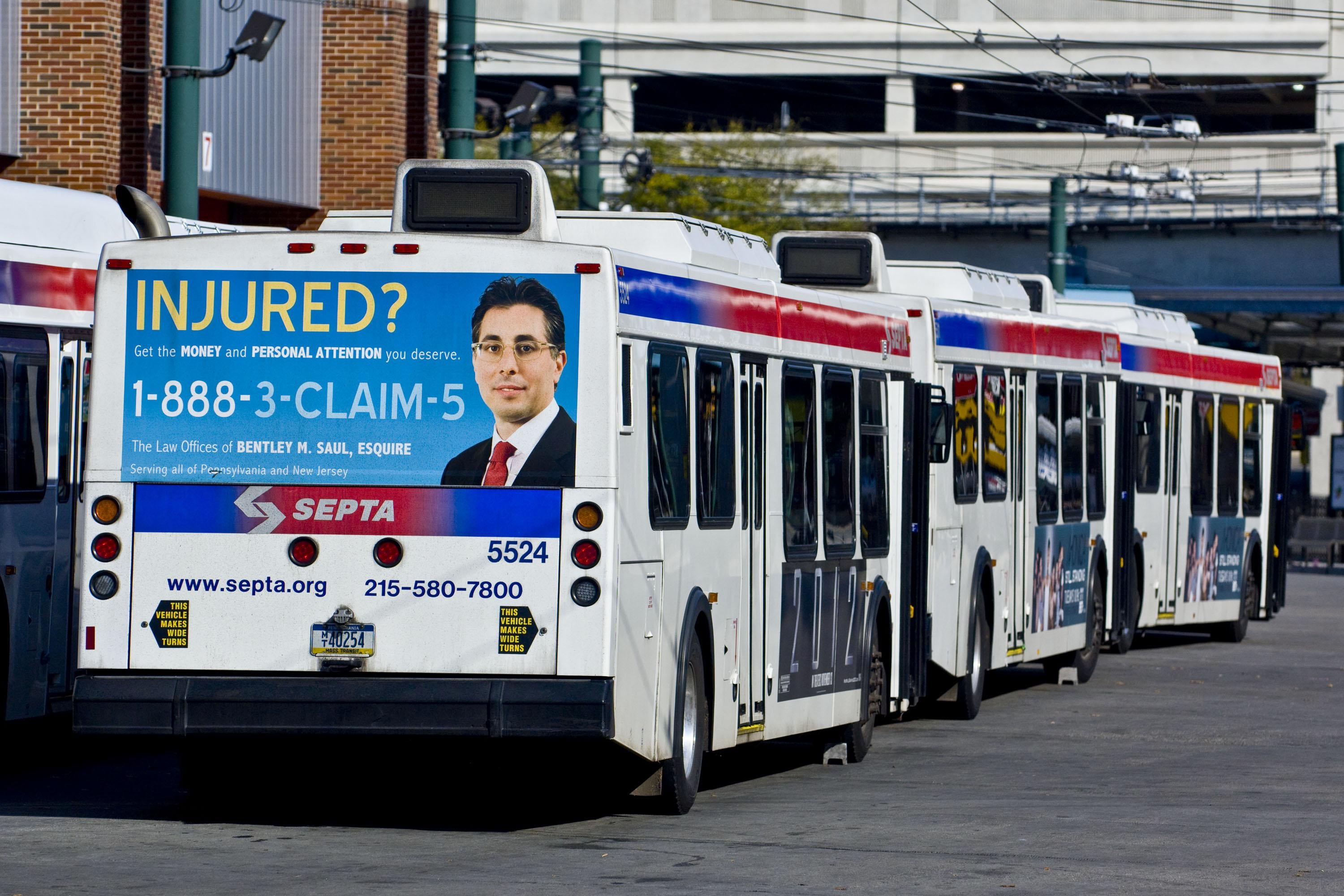 An ad on the back of a SEPTA bus.