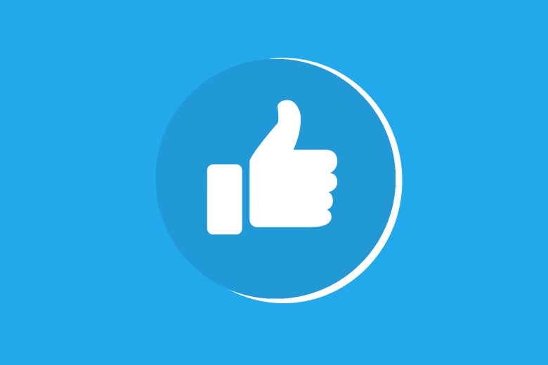 Photo illustration of a Facebook like icon.